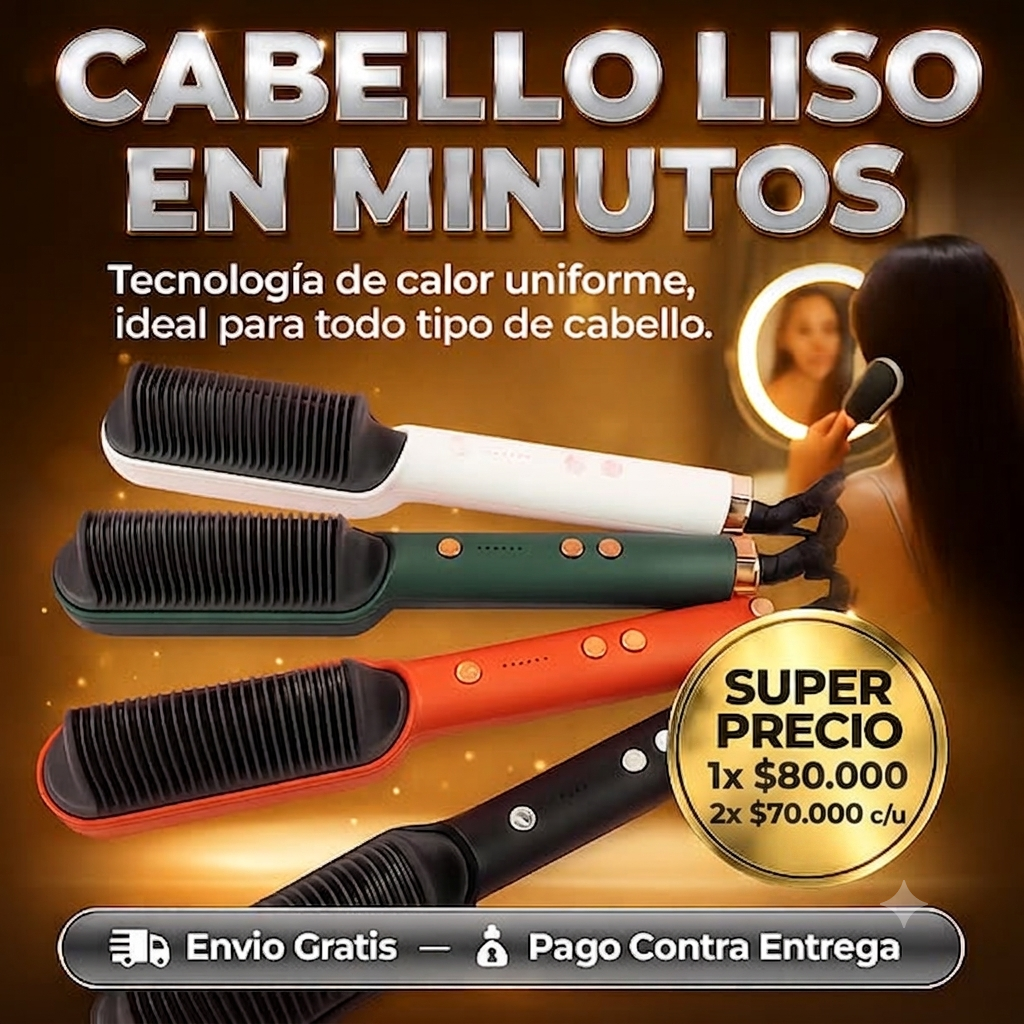 Cepillo Alisador 2 en 1 | Alisa y Peina tu Cabello de Forma Práctica