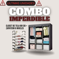 Closet Organizador de Tela Multifuncional + Zapatero 6 Niveles | Gran Capacidad