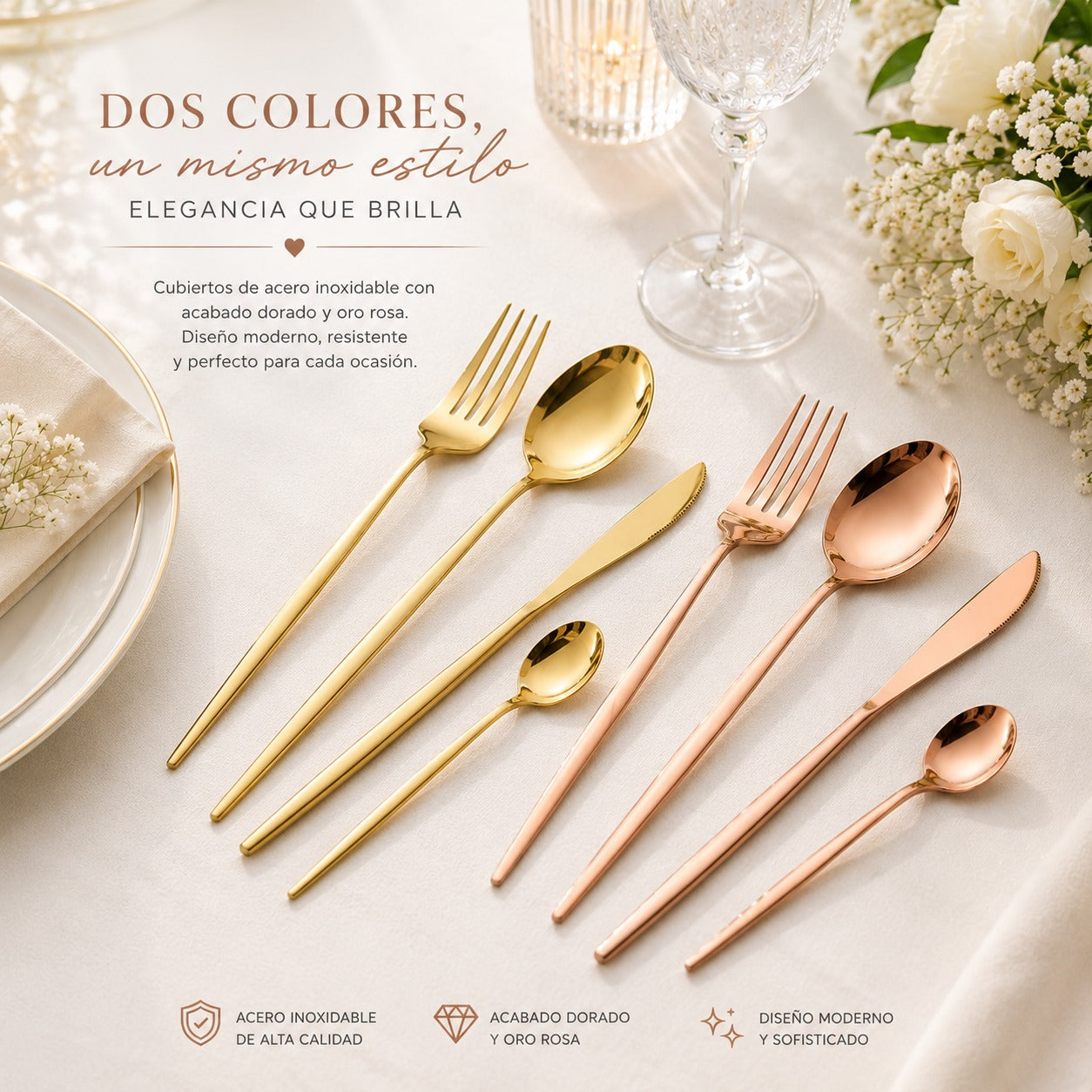 Set de Cubiertos Premium x24 Piezas | Elegancia y Calidad para Cada Comida